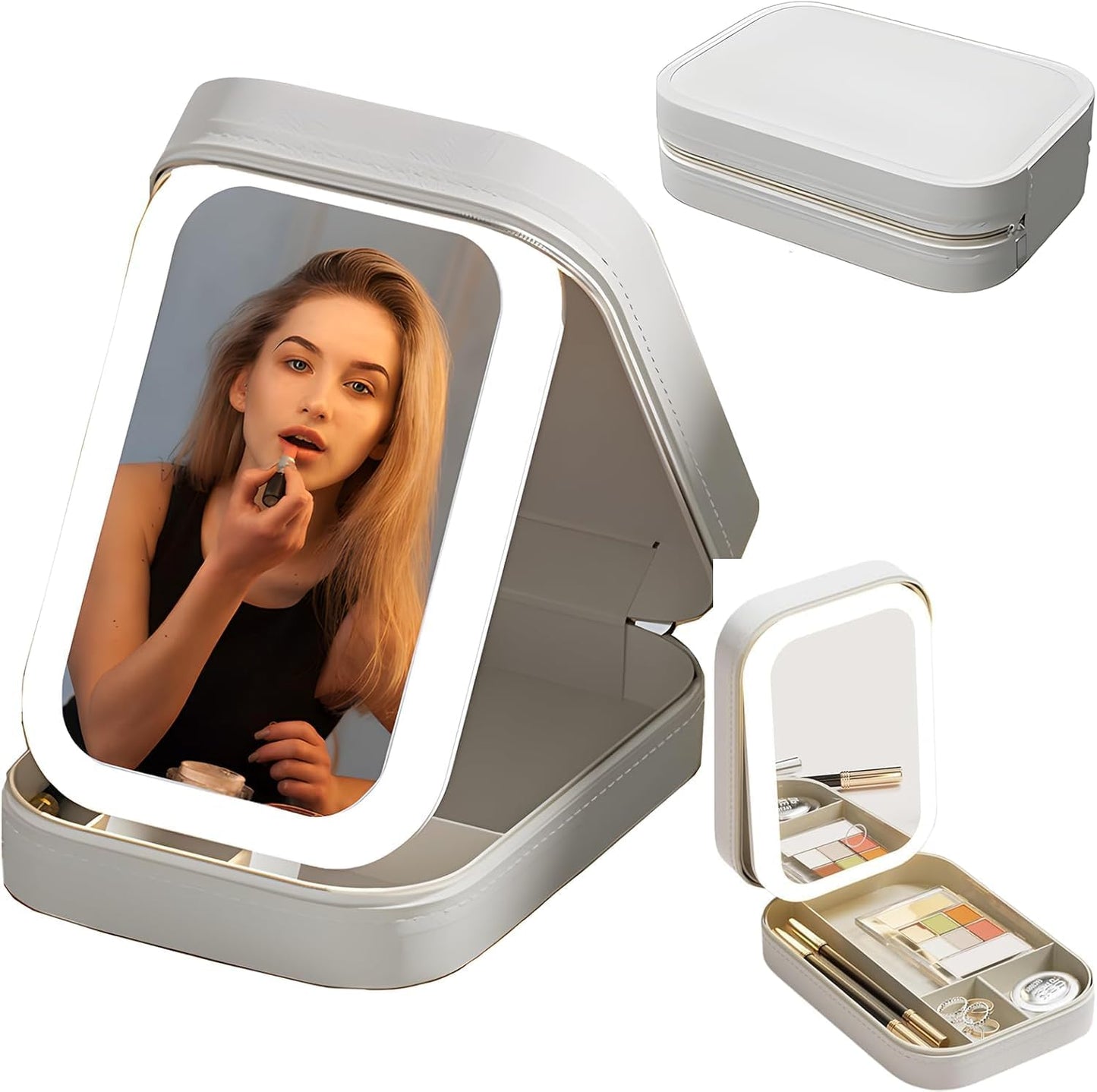 LumiVault™ Luxury LED Jewelry Organizer Mirror