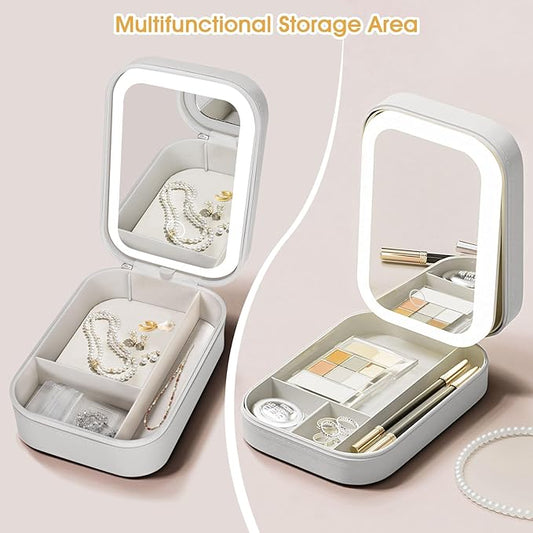 LumiVault™ Luxury LED Jewelry Organizer Mirror
