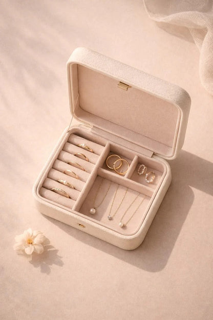 Rectangle Peach Leather Jewellery Box, For Gifting